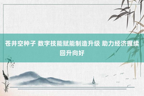 苍井空种子 数字技能赋能制造升级 助力经济握续回升向好