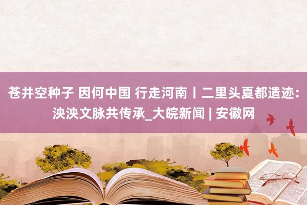 苍井空种子 因何中国 行走河南丨二里头夏都遗迹：泱泱文脉共传承_大皖新闻 | 安徽网