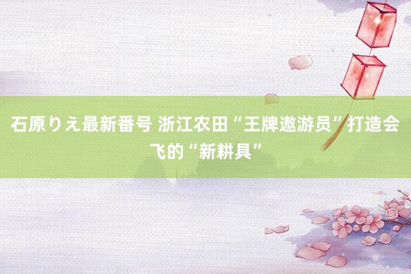 石原りえ最新番号 浙江农田“王牌遨游员”打造会飞的“新耕具”