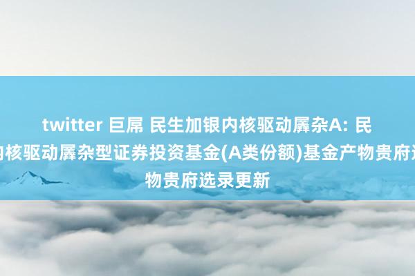 twitter 巨屌 民生加银内核驱动羼杂A: 民生加银内核驱动羼杂型证券投资基金(A类份额)基金产物贵府选录更新