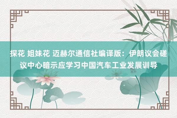 探花 姐妹花 迈赫尔通信社编译版：伊朗议会磋议中心暗示应学习中国汽车工业发展训导