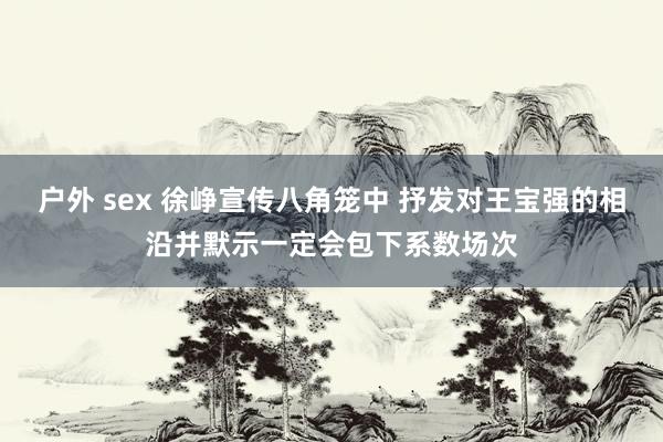 户外 sex 徐峥宣传八角笼中 抒发对王宝强的相沿并默示一定会包下系数场次