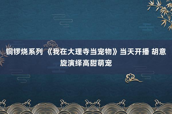 铜锣烧系列 《我在大理寺当宠物》当天开播 胡意旋演绎高甜萌宠